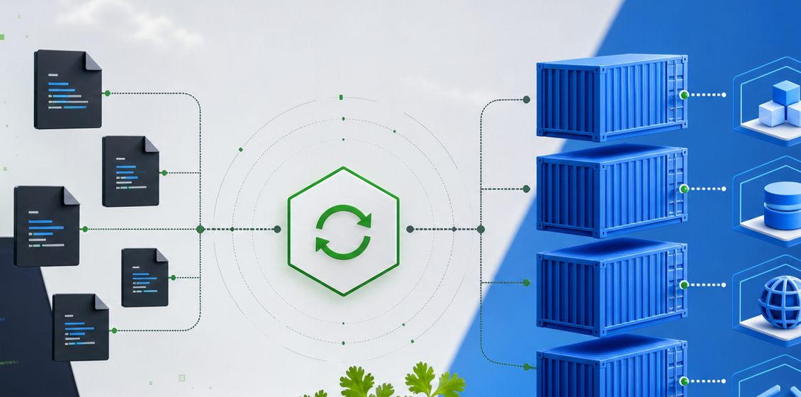 Docker Compose Watch 从源码同步到容器服务的流程示意